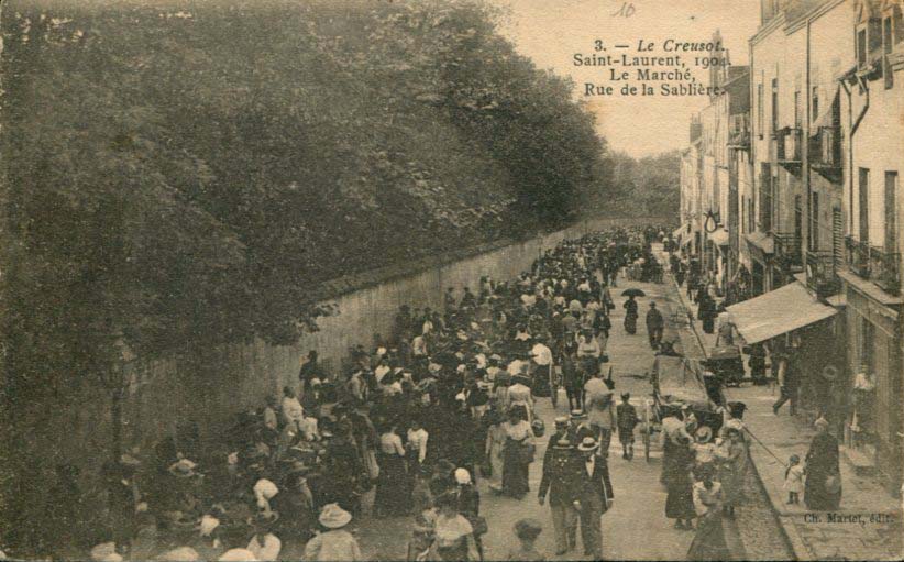 Marché, rue de la Sablière (1904)