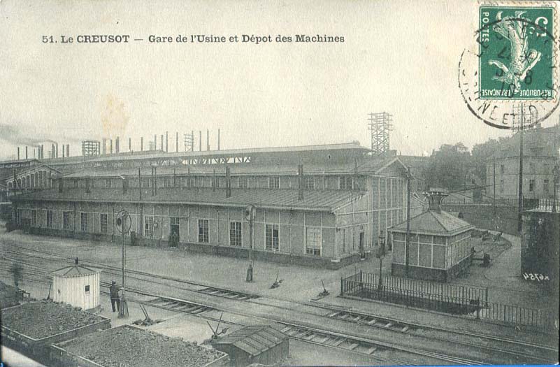 Gare usine, dépôt machines