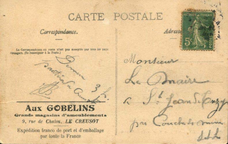 Publicité "Aux Gobelins" -v