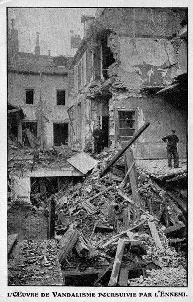 Une maison de Nancy écrasée par un obus