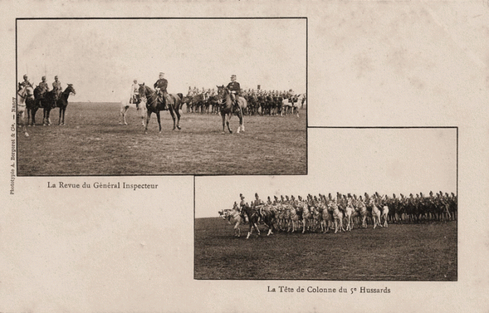 La tête de colonne du 5ème Hussard