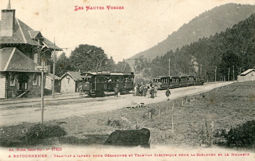 Les deux tramways (vapeur et électrique)