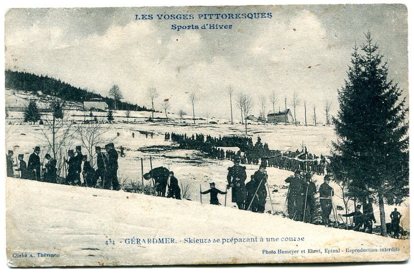 Skieurs se préparant à une course